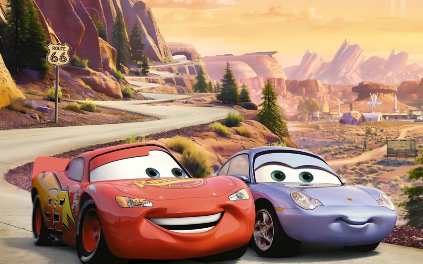 Lightning McQueen Enjoy Time With His GF Landscape Wall