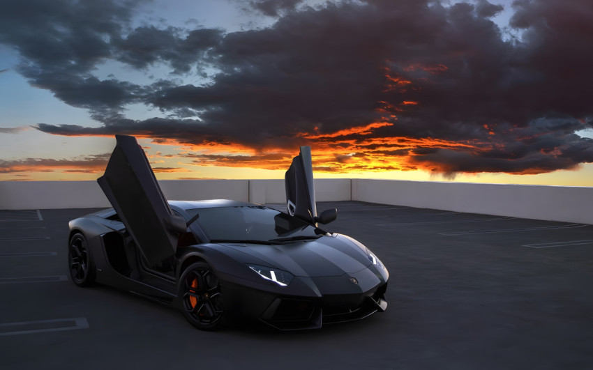 Sunset Ride Lambo PC Wallpaper