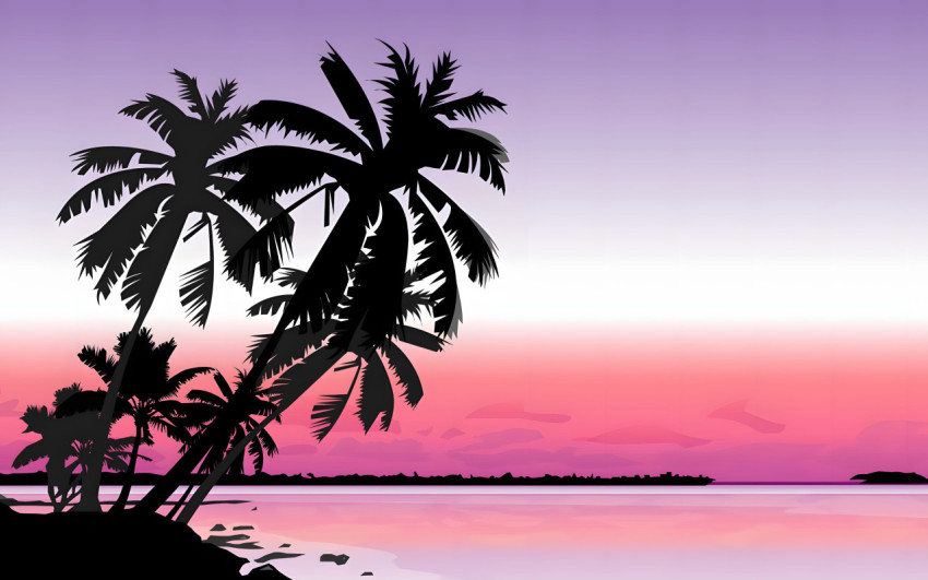 Ocean View Palm Tree Desktop Wallpaper
