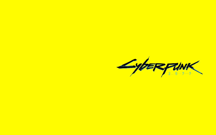 Yellow Background Cyberpunk Logo 4K Pc Wallpaper
