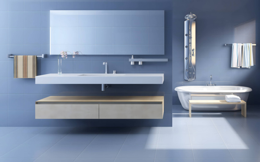 Simple Bathroom Desktop Picture in Vibrant Colors