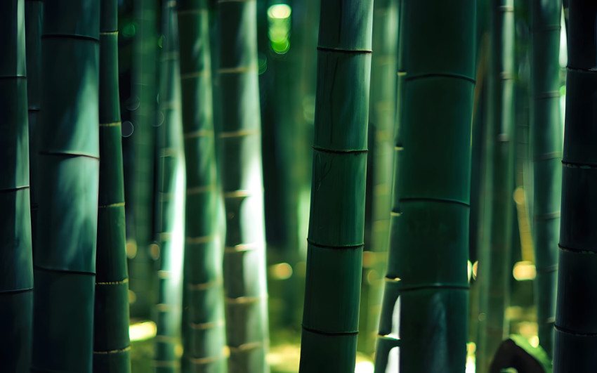 Green Bamboo Pathway HD Wallpaper
