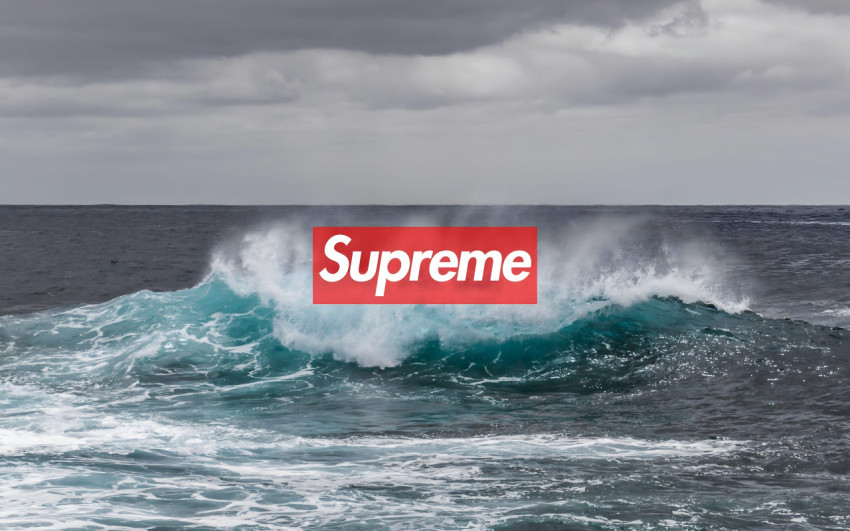 Supreme Sea View Red 4k Logo Wallpaper Desktop