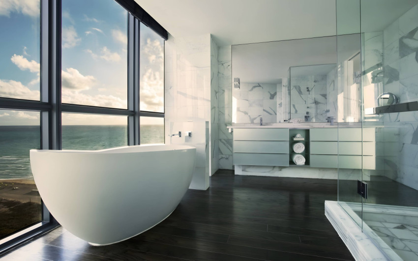 Modern and Clean Bathroom Desktop Wallpaper