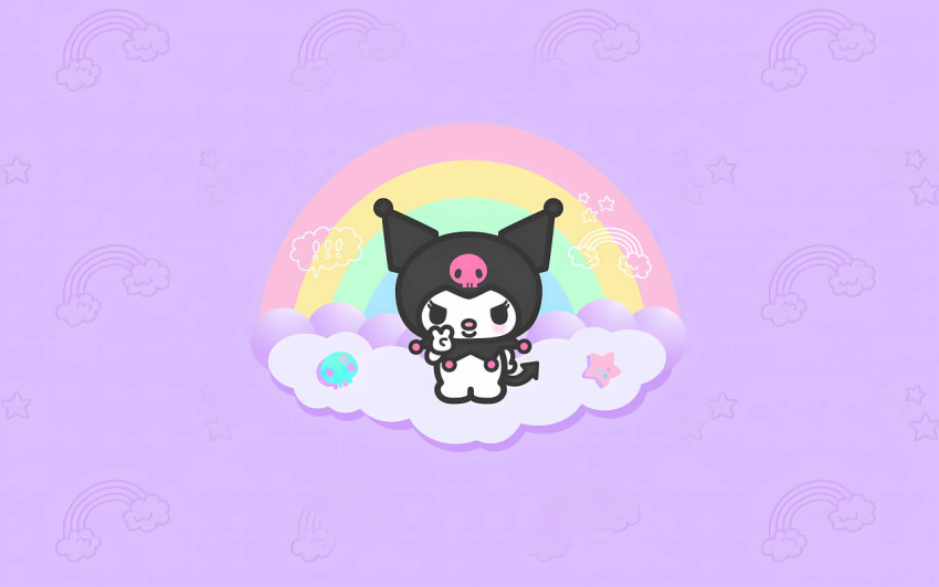 Kuromi Rainbow Desktop Background
