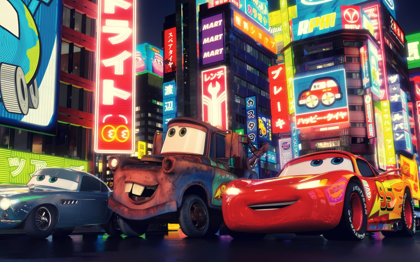 Lightning McQueen City Night Computer Image