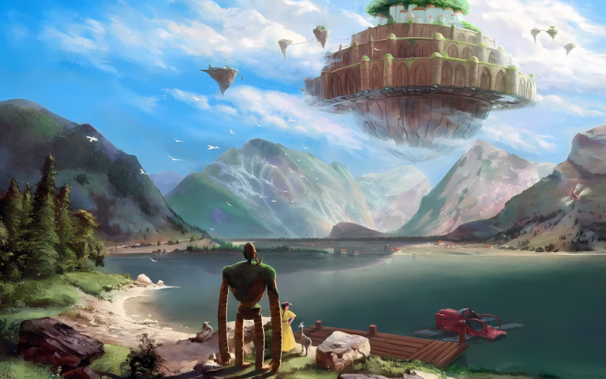 Ghibli Anime Sky Desktop Background