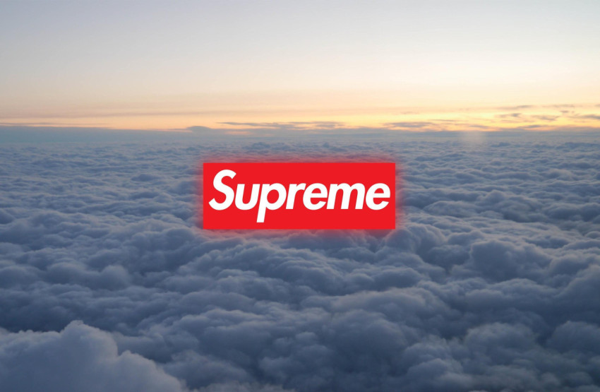 Supreme Clouds 4k Red Logo Pc Image