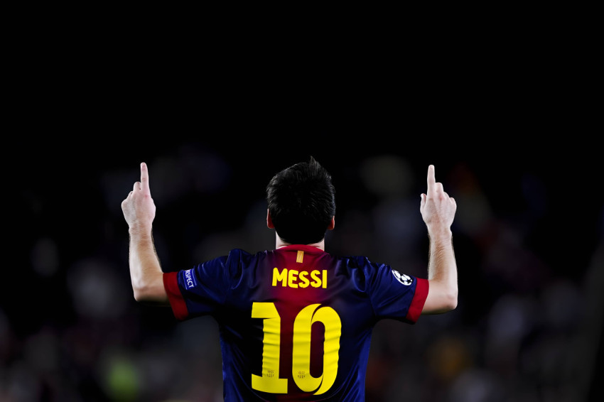 Messi Goal Celebration 4K Wallpaper