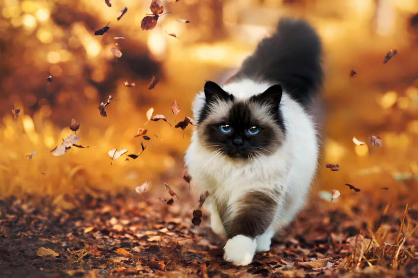 Playful Cat in Action Shots Wallpaper