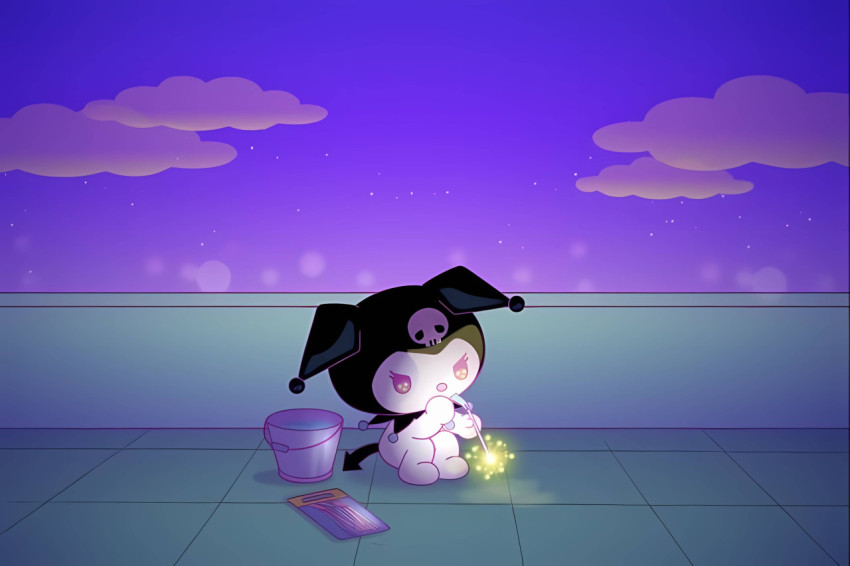 Kuromi Starry Night PC Wallpaper