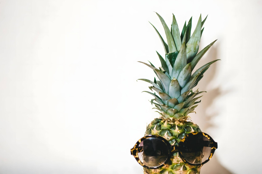 Pineapple in White Background Image Wallpaper