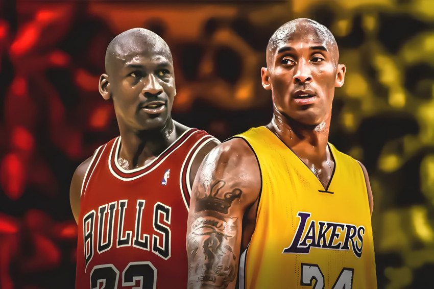 Michael Jordan with Kobe Bryant Desktop Wallpaper