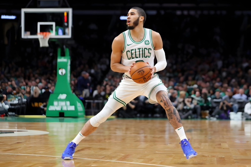 Jayson Tatum with Ball Desktop Pic