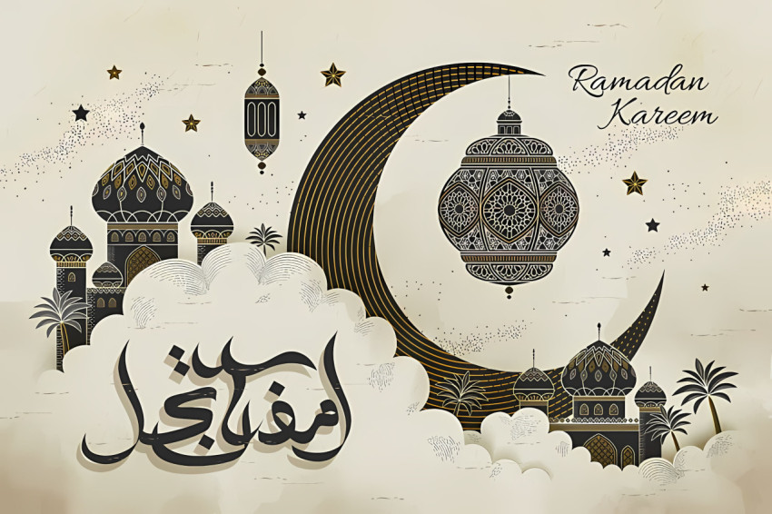 Ramadan Mubarak Floral Background