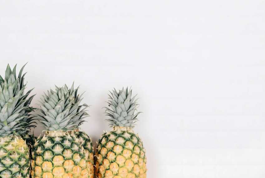 White Background Pineapple Wallpaper