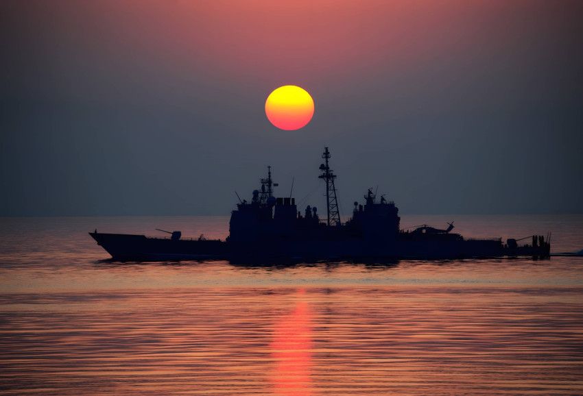 Navy Sunset Time Wallpaper for Laptop Screen