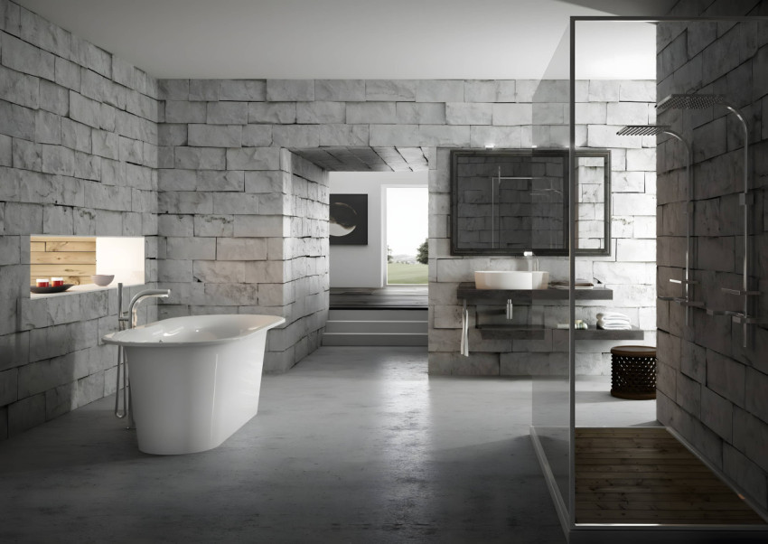 Contemporary Bathroom Desktop Wallpaper for Office Spaces