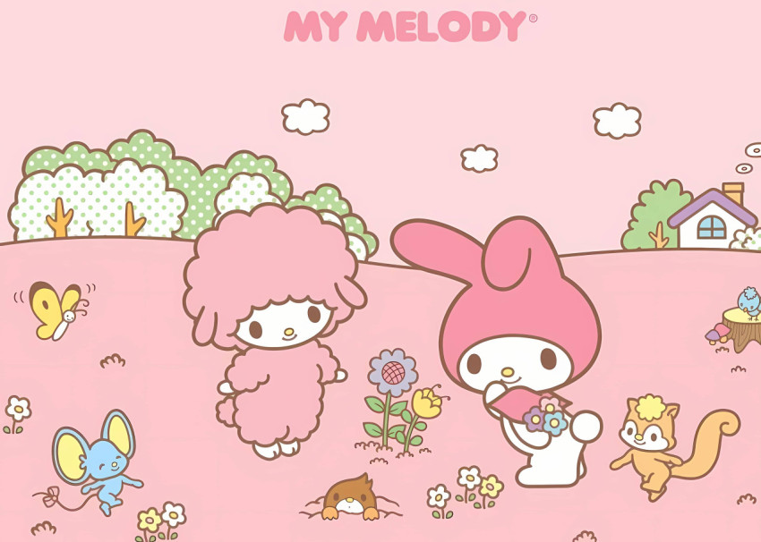 My Melody and Little Twin Stars Wallpaper