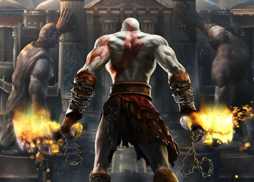 Kratos in Action God of War Desktop Screen Wallpaper