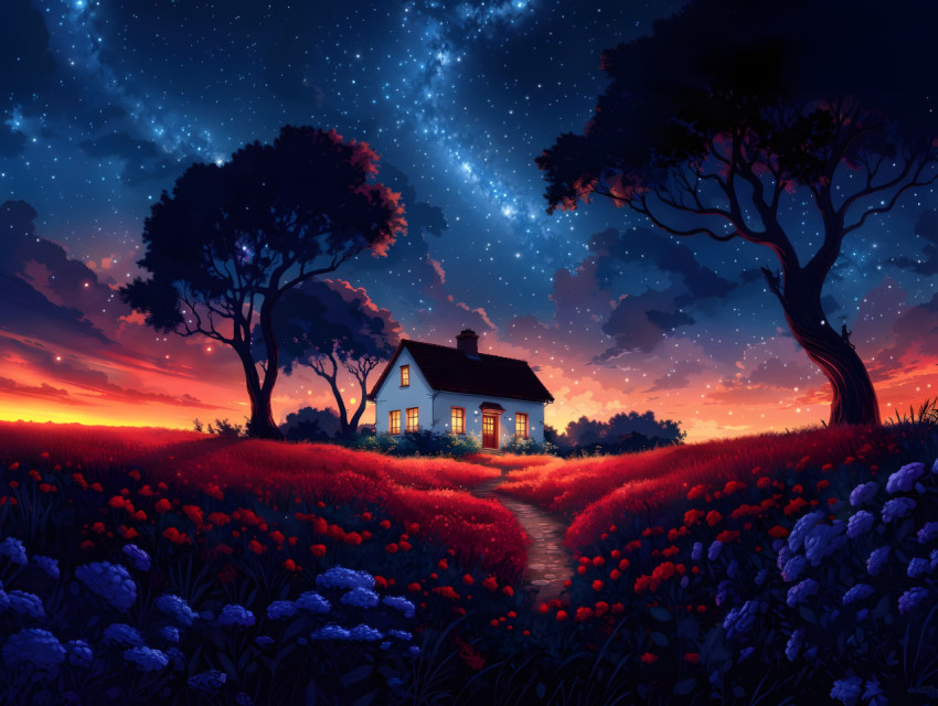 Beautiful Night Sky Scene HD