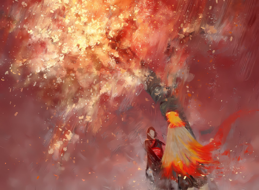 Rengoku Red Fire Glow Wallpaper