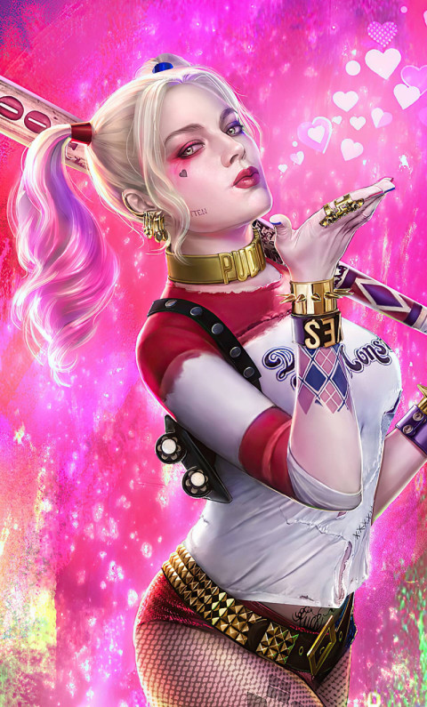 Bright Harley Quinn Mobile Wallpaper to Make Your Screen Pop