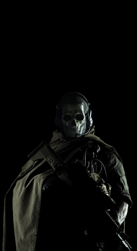 Best Call of Duty Ghost Black Background Wallpaper for Mobile 4K