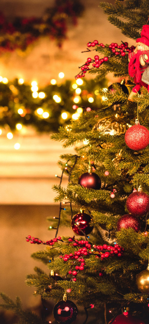 Colorful Christmas Lights Decorating Your Screen 4K