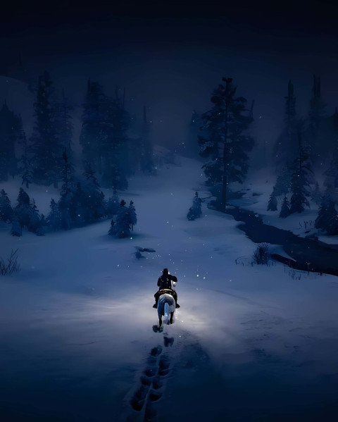 Cowboy Riding at Night Wallpaper for Phone