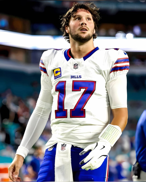 Josh Allen Smiling on the Field