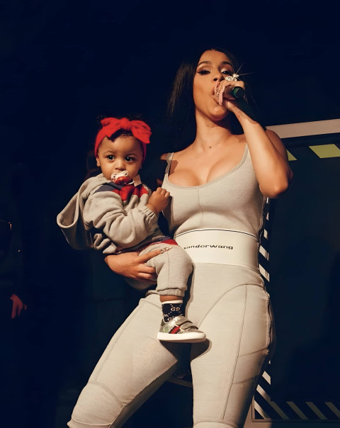 Cardi B with her Son Mobile Background
