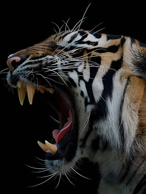 4K Wallpaper Tiger Angry Roar Background
