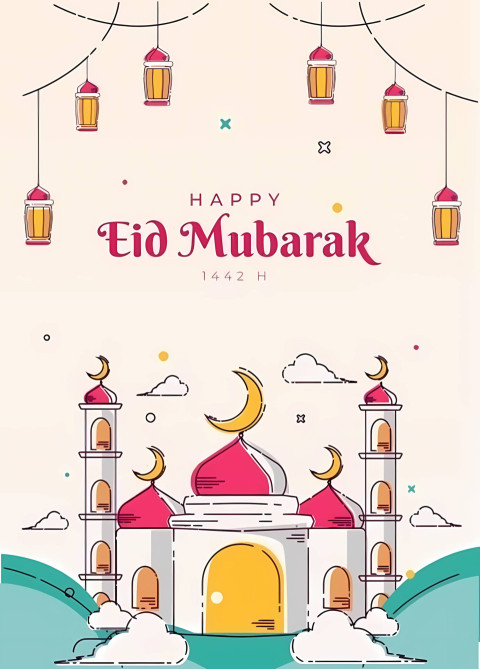 Eid Mubarak Warm Festive Vibes Image