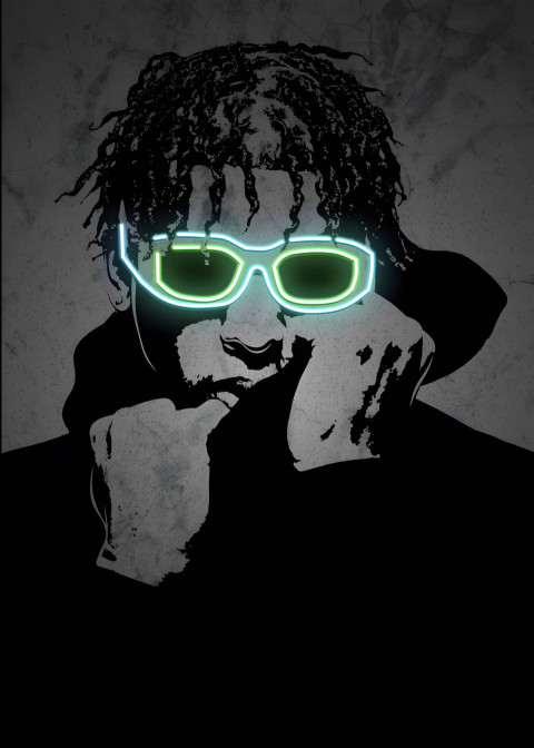 NLE Choppa Black & White Art Background 4K