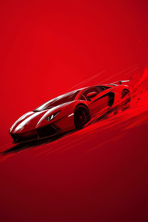 Stylish Red Lambo for Wallpaper