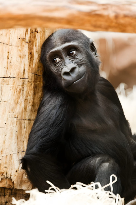 Cute Baby Gorilla Mobile Image