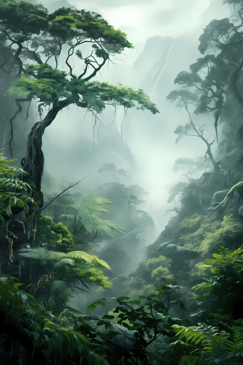 Serene Jungle Landscape Image for Mobile