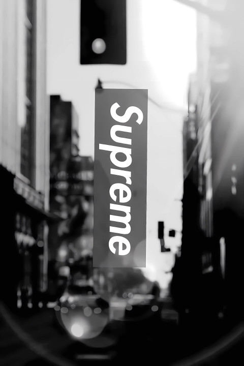 Supreme City Blur Background Balck And White 4k Wallpaper