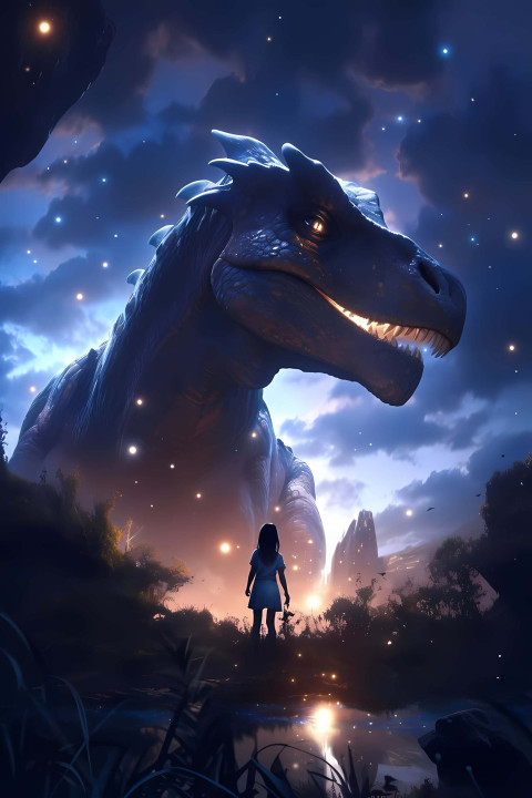 Realistic Dinosaur X Baby Girl Wallpapers for Phone