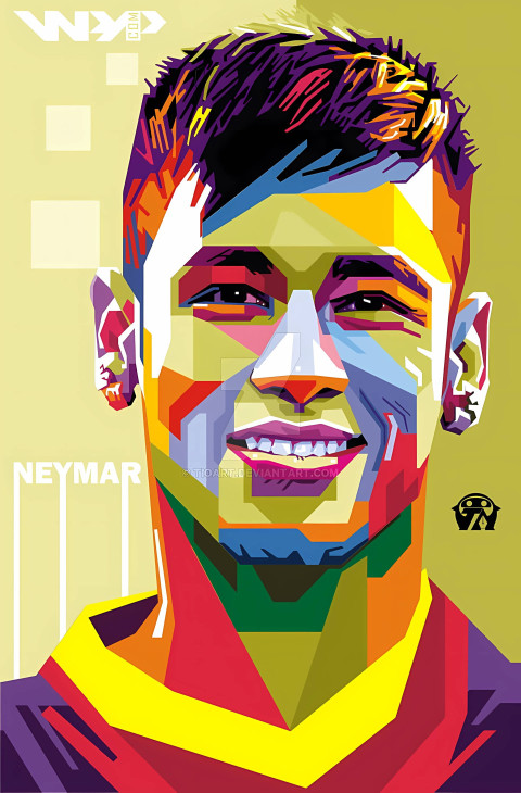 HD Colorful Neymar Art Phone Wallpaper