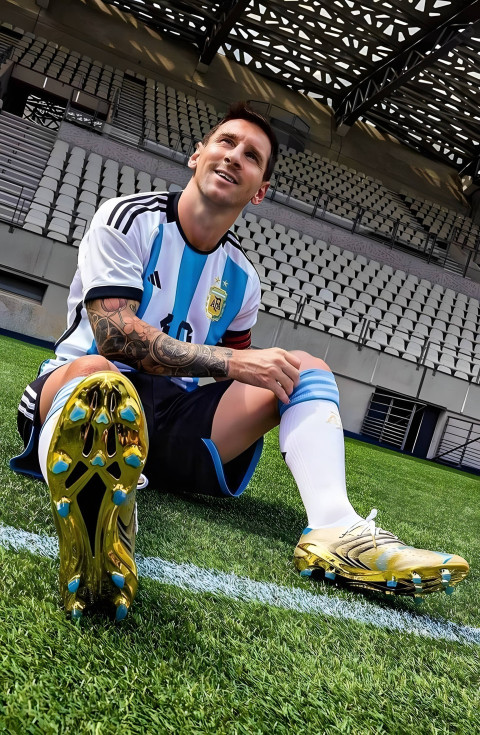 Messi in Argentina Jersey HD