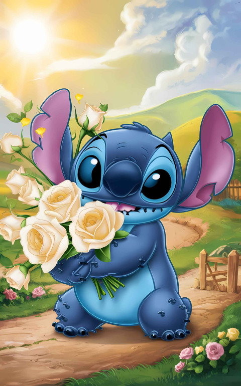 Disney Stitch 4K Wallpaper for Mobile
