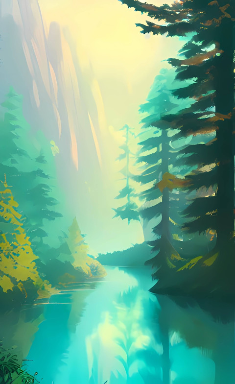 4K Serene Forest with Sun Rays Image