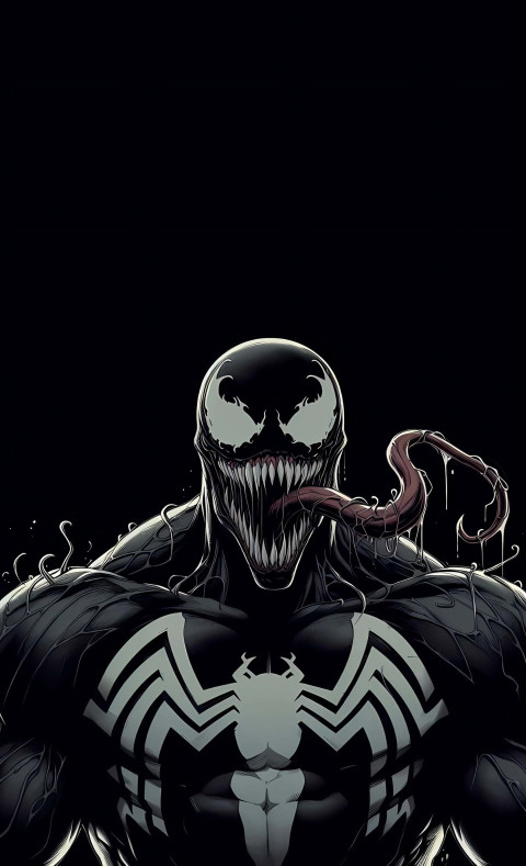 Venom Neon Art Wallpaper 4K