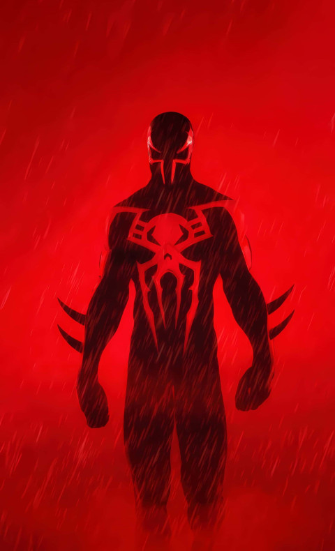 Spiderman Heroic Pose in HD Background Phone