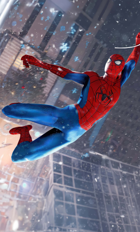 Spiderman Swinging Buildings HD Image