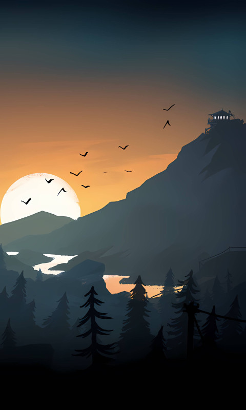 Beautiful Firewatch Game Scene for Mobile Screens