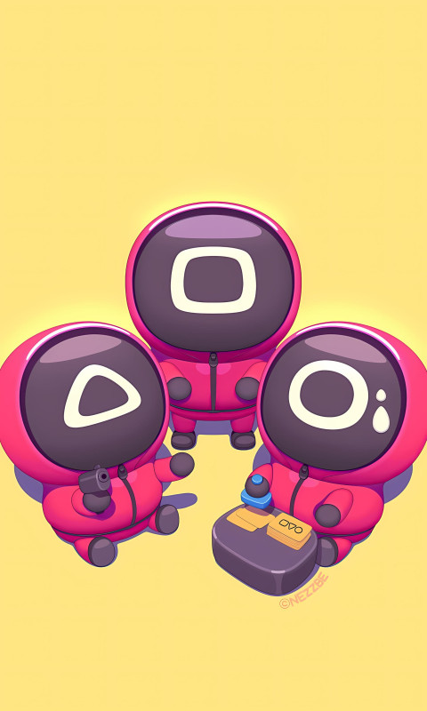 Squid Game Pink Soldiers 4K Phone Background