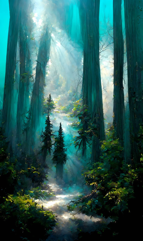 Misty Forest Path HD Wallpaper